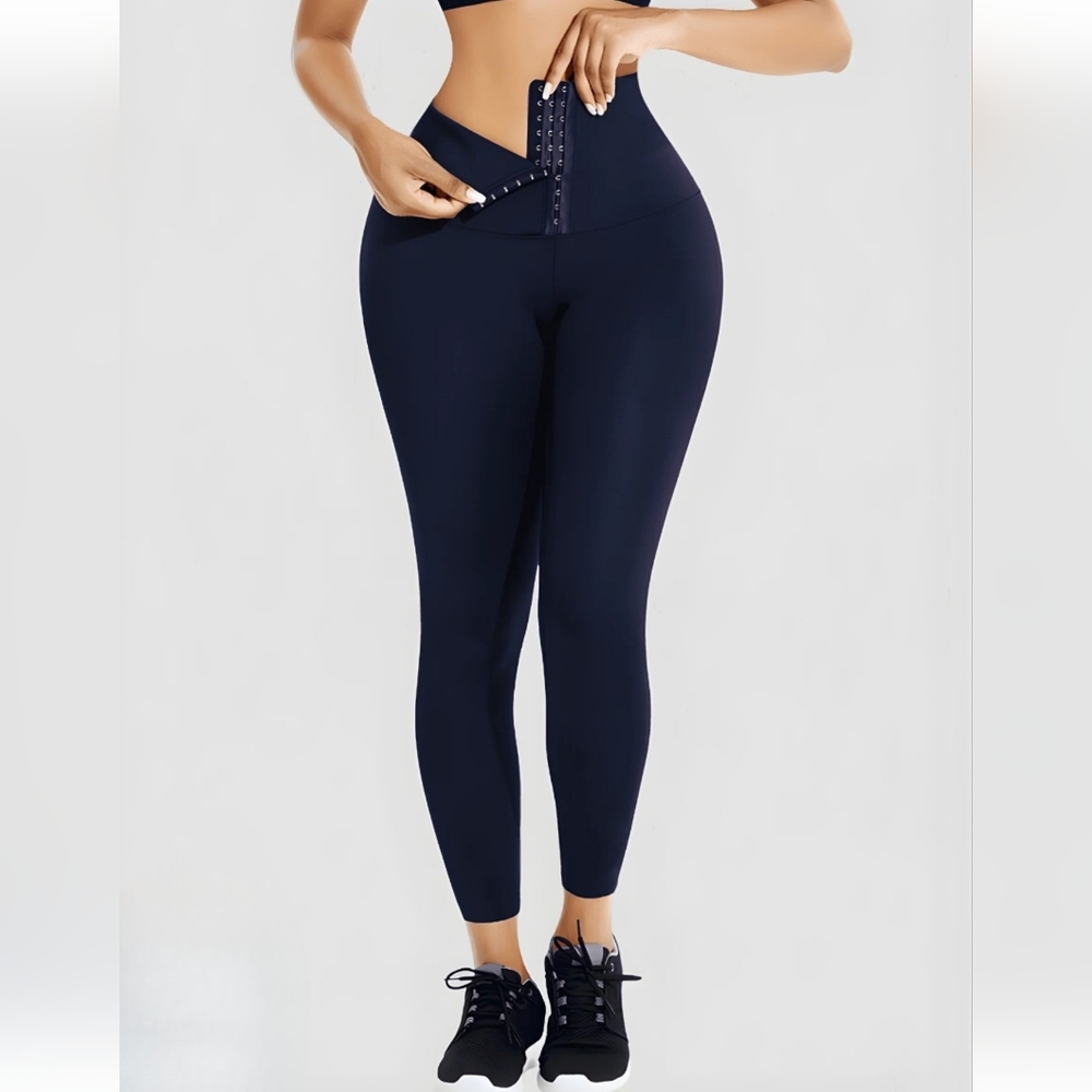 Waist Training Corset Leggings Navy Blue Size L New 2386-U